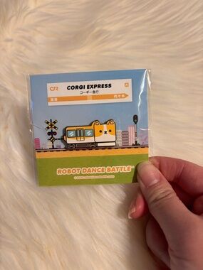 Robot Dance Battle Corgi Express Enamel Pin